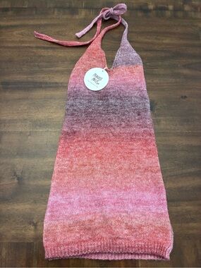 Princess Polly Blair Knit Halter Mini Dress XS Small Pink Purple Ombré New NWT